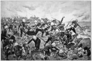 Battle of Majuba Hill, 1st Boer War, 26-27 February 1881. Artist: Richard Caton Woodville II Battle of Majuba Hill, 1st Boer War, 26-27 February 1881. Artist: Richard Caton Woodville II