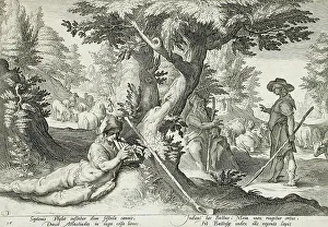 Hendrik Goltzius Engraving Prints: Battus Changed into a Stone, published 1590. Creator: Hendrik Goltzius