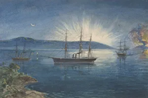 Bonfires Lighted on the Hills, Trinity Bay Print 1858