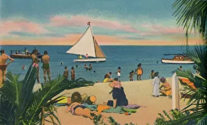 Beach at Pradomar, 1940s Print