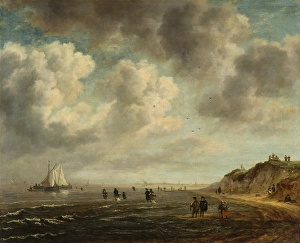 Jacob Van Ruisdael Oil Paintings Prints: Beach View. Creator: Unknown