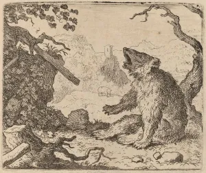 Anthropomorphic Animal Art Prints: The Bear Sent as Messenger, probably c. 1645 / 1656. Creator: Allart van Everdingen