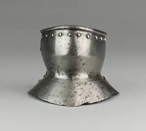 European Metalwork Prints: Bevor ('Falling Buff') with Two Gorget Pieces, Europe, c. 1500