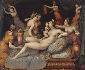 Motherhood In Renaissance Art Prints: The Birth of Cupid. Creator: Master of Flora