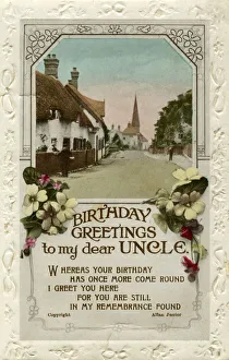 Birthday Greetings to My Dear Uncle, birthday card, c1940.Artist: Valentine Birthday Greetings to My Dear Uncle, birthday card, c1940.Artist: Valentine