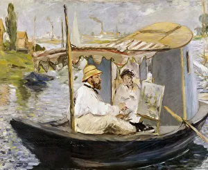 The Boat (Claude Monet in Argenteuil), 1874. Artist: Manet, Edouard (1832-1883) The Boat (Claude Monet in Argenteuil), 1874. Artist: Manet, Edouard (1832-1883)
