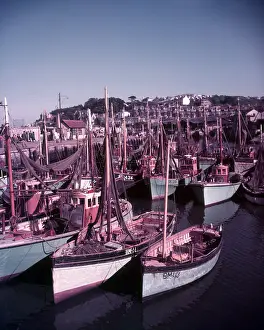 Colourful Coastal Scene Prints: Boats in Brixham Harbour, Devon, c1955. Creator: Arthur Charles Kirby Ware