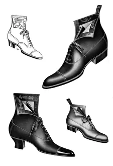 Vintage Clothing Illustrations Prints: Boot illustrations, 1908-1909