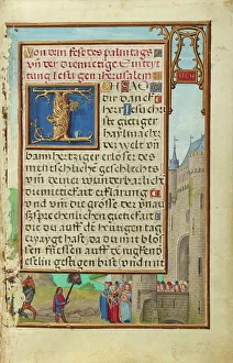 Old Testament Depiction Prints: Border with David's Return with Goliath's Head