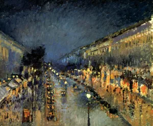 The Boulevard Montmartre at Night, 1897. Artist: Camille Pissarro The Boulevard Montmartre at Night, 1897. Artist: Camille Pissarro