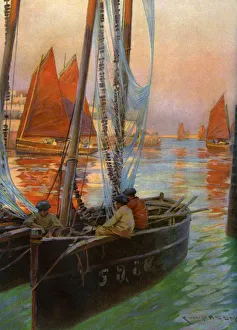 Brest Fishing Boats, 1907. Artist: Charles Padday Brest Fishing Boats, 1907. Artist: Charles Padday