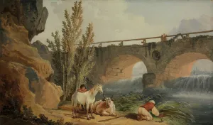 Hubert Robert Artwork Prints: Bridge over a Cascade. Creator: Hubert Robert