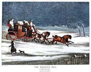 Driver Collection: The Brighton Mail on Christmas Day, 1836 (1905). Artist: Henry Thomas Alken