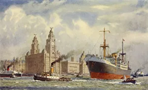Liverpool Waterfront Scene Prints: One of Britains Sea Gateways, c1948. Creator: Unknown