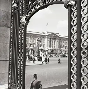 Prints of Buckingham Palace, London, c1955 Westminster Prints: Buckingham Palace Print, London c1955