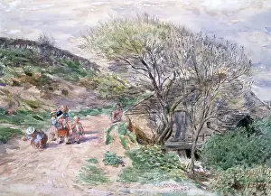 Impressionist Landscape Paintings Prints: Caernazrie Mill, Springtime (Batty's Den)