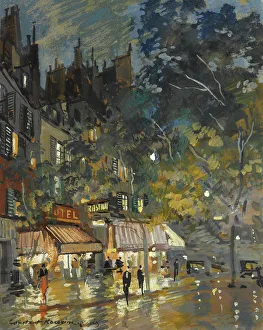 Cafe in Paris by night, 1936. Artist: Korovin, Konstantin Alexeyevich (1861-1939) Cafe in Paris by night, 1936. Artist: Korovin, Konstantin Alexeyevich (1861-1939)