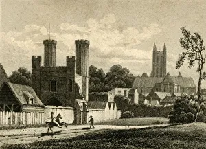 Canterbury Prints: Canterbury Print, 1822: Cathedral and City Gate