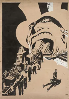 Russian Revolution History Prints: Capitalism devours everything, 1920. Creator: Moor, Dmitri Stachievich (1883-1946)