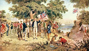 Captain James Cook taking possession of New South Wales in the name of the British Crown, 1770 Captain James Cook taking possession of New South Wales in the name of the British Crown, 1770