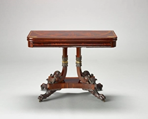 American Heritage Art Prints: Card table, about 1828. Creator: Unknown