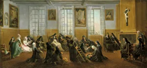 The Carmelite Nuns in the Warming Hall, mid 18th century. Artist: Charles Guillot The Carmelite Nuns in the Warming Hall, mid 18th century. Artist: Charles Guillot