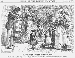 Victorian Family Life Prints: Castigation Under Difficulties, 1870