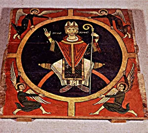 Ceiling supposedly from Oros (Pallars Subira), with the figure of St. Peter Ceiling supposedly from Oros (Pallars Subira), with the figure of St. Peter