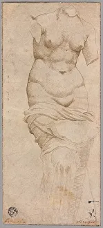 Netherlandish Renaissance Art Prints: Celestial Venus (recto); Main Hall, Baths of Diocletian (verso), c.1535. Creator: Unknown