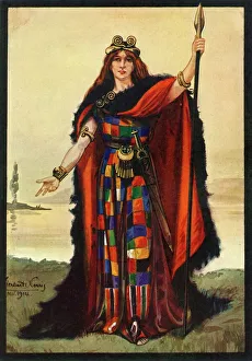 Herbert Norris Print: A Celtic Chieftainess (Boadicea), 1924