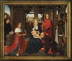 Three Wise Men Painting Prints: Central panel from triptych the Adoration of the Magi, 1479-1480. Creator: Hans Memling