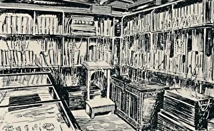 Vintage Travel Posters UK Prints: The Chained Library at Wimborne, 1929