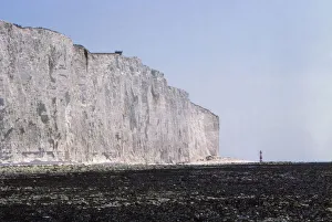 Chalk Cliff Formation Prints: Chalk Cliffs and Lighthouse at Beachy Head, Sussex, 20th century. Artist: CM Dixon