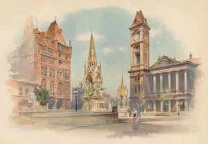 Victorian Architecture England Prints: Chamberlain Square, Birmingham