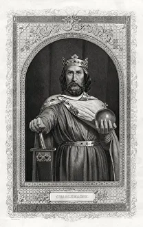 Charlemagne, king of the Franks, 1875. Artist: DJ Pound Charlemagne, king of the Franks, 1875. Artist: DJ Pound