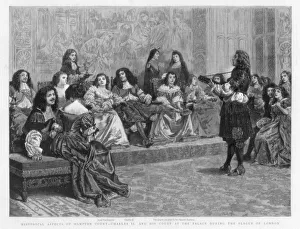 Charles II and his court at the palace during the Plague of London, c1665-1666 (1890) Charles II and his court at the palace during the Plague of London, c1665-1666 (1890)