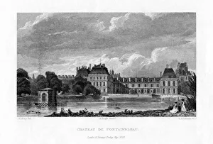 Chateau de Fontainebleau, France, 1829.Artist: E I Roberts Chateau de Fontainebleau, France, 1829.Artist: E I Roberts