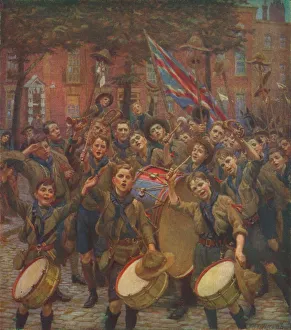 British Art 20th Century Prints: Cheering the Chief Scout, c1914 (1928). Artist: William Holt Yates Titcomb