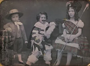 Three Children in Costume, 1850s. Creator: Unknown Three Children in Costume, 1850s. Creator: Unknown
