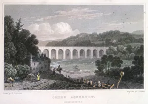 Chirk Aqueduct on the Ellesmere Canal, c1829. Artist: Thomas Barber Chirk Aqueduct on the Ellesmere Canal, c1829. Artist: Thomas Barber
