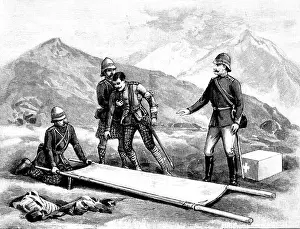 Print of a British officer wounded during the Chitral Expedition in 1895