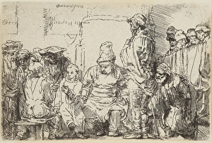 Rembrandt Print: Christ Disputing with the Doctors, 1654
