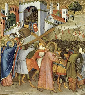 Jesus Christ Biblical Scene Prints: Christ on the route to Calvary, 1415. Creator: Andrea di Bartolo