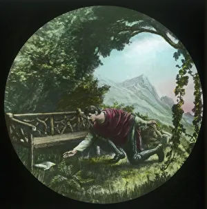 John Bunyan Pilgrims Progress Prints: Christian returns and finds the scroll, c1910. Creator: Unknown