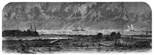 Ambrose Everett Burnside Collection: The Civil War in America: Hatteras Spit, with the wreck of the City of New York on the... 1862
