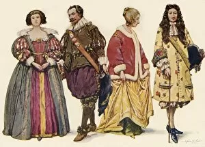 Images Dated 1st August 2019: Clothing during the Reigns of Charles I and II, and James II, (1640-1686), 1903, (1937)