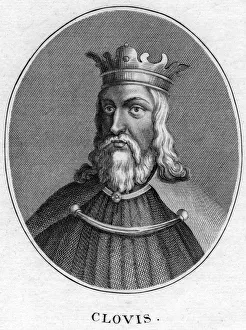 Medieval European Monarchs Prints: Clovis, King of the Franks