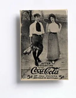 Classic American Advertising Art Prints: Coca-Cola advertisement with a golfing theme, c1905