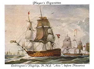 Historical Warships Prints: Codringtons Flagship, H. M. S. Asia, before Navarino, 1936. Creator: Unknown