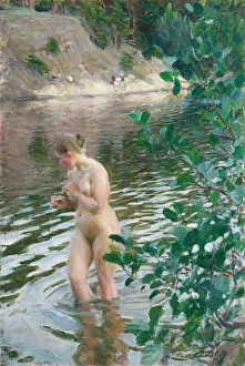 Oil On Canvas Impressionism Prints: The cold stream